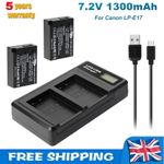 2x LP-E17 Battery &Dual Charger For Canon EOS 250D 200D 750D 760D 800D 77D M3 M5