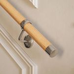Oak Stair Handrail Kit 3.6m Rails Brackets Ends Screws Wood Timber Oak Effect