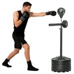 SPORTNOW Adjustable Speed Bag with Stand, Reflex Bar, Black