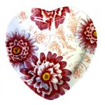 Maxcera Corp Retired 2009-2012 Floral Toile MXEFLTO 8" Heart Shaped Accent Plate