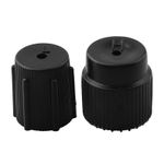 2x Car AC Valve Caps 16mm High / 13mm Low Refrigerant Port Dust Covers