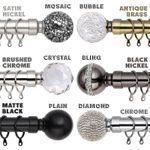 Extendable Metal Curtain Pole Includes Superior 60mm Finials, Rings & Fittings