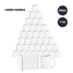 Sublimation Mugs 11oz 36 White Mugs Large Handle Coated Heat Press +Gift Boxes!!
