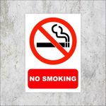 NO SMOKING SIGN ~~ Plastic boards or Vinyl Stickers Various Sizes FREE POSTAGE