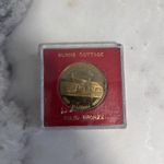 Vintage Robert Burns Cottage Cased Medalion coin Solid Bronze.