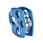 (Blue)Outdoors Climbing 32KN Rescue Pulley Single Sheave With Swing Plate AJ