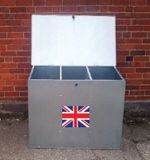 GALVANISED STORAGE WITH THREE COMPARTMENTS. 65 Litres Capacity.  