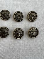 Prada metal buttons 22mm set of 6