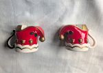 National Potteries Co Figural Stocking Ceramic Mug Set 2 Made in Japan