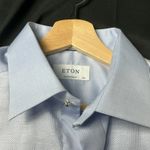 Eton Contemporary Light Blue Spread Collar Cotton Long Sleeve Formal Shirt 16½