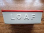 9 inch Ceramic Loaf Tin, cream and red glaze, Professional Bakeware
