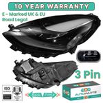 FRONT LEFT SIDE LH HEADLAMP HEADLIGHT FOR TESLA MODEL 3, MODEL Y 2020> E-MARKED