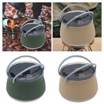 Portable Teapot Camping Saucepan 1L Compact Collapsible Silicone Cooking Pot