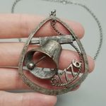 Vintage 1776 Liberty Bell Pendant Necklace 22 Inch Chain Silver Tone