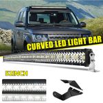 52'' Curved offroad Led Light Bar + Brackets+Wire For Land Rover Discovery 1 & 2