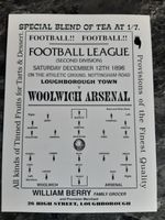 Loughborough Town v Woolwich Arsenal. 12/12/1896 Arsenal's Record Defeat REPLICA