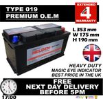 019 Heavy Duty Car/Van Battery - Fits many large diesel 100AH/C100 Heavy Duty