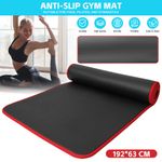 192CM Yoga Mat 8mm Thick Large Pilates Gym Exercise Workout Fitness NBR Non Slip