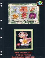 $28.50 Scott Value - 2021 ST VINCENT Flowers 2 s/s Caribbean Sea CV MNH NH UMM