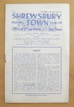 SHREWSBURY TOWN v SCUNTHORPE UNITED 1949/1950 Last Non-League Season *VG Cond*