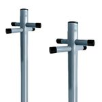 Pack of 2 Washing Line Clothes Post Pole Galvanised 2.4m/8ft with Ground Sockets