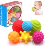 Baby Ball Set Baby Hand Massage 6 Piece Multi-Textured Sensory Toys Soft Balls