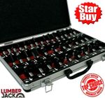 Router Bit Set 35pc 1/2" Shank TCT Tungsten Carbide Cutters in Aluminium Case