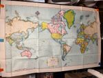 Vintage Large World Map Rand McNally Cosmopolitan Series 52 X 34.5”