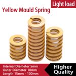 Die Springs OD 10mm L 15-100mm Extra Light Load Yellow Compression Mould Spring