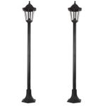 2 x Mains powered Lantern Lamp Post Lights 1.2m high, indoor or outdoor, gardens