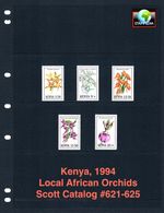 $14.75 Scott Value - 1994 KENYA Orchids African Wildlife Flowers CV MNH NH UMM