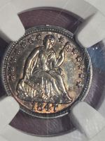 1847 Half Dime H10c NGC MS63 Toned