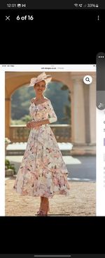 Mother of Bride Couture Club Size 12 Bardot Longer Length  Dress & Hatinator