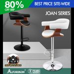 ALFORDSON Bar Stool Padded Backrest Armrest Swivel Dining Kitchen Wooden Chair