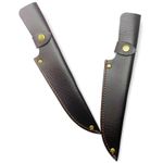 1X Dark Coffee Faux Leather Sheath Case Plain Pocket Retro for Fixed Blade Knife