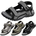 FitVille Mens Wide Fit Sandals Arch Support Plantar Fasciitis Adjustable Strap