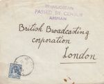 Jordan: Kerak to London, Transjordan Yoke by Censor