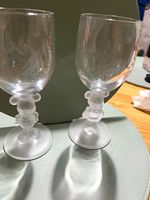 Disney Mickey Mouse 4oz Clear Glass Wine Glasses Set of 2 Frosted Stem