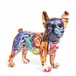 Graffiti Art French Bulldog figurine coloured ornament Frenchie Dog lover gift