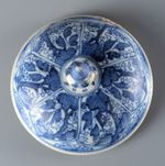 Large Antique Chinese Kangxi Vung Tau 17th C Blue White Porcelain Lid D11cm