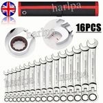 16pcs 6-24mm Flexible Ratchet Spanner Set Ratcheting Wrench Spanners Flexi Head