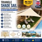 Triangle Shade Sail Garden Patio Sun Canopy Awning UV Resistant Outdoor