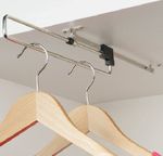 Pull slide Out Retractable Wardrobe Clothes Hanging Rail rack Bedroom storage