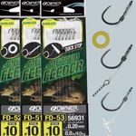 6x OWNER FD Method Feeder Barbless Hooks To Nylon Fishing Rigs Banded Quickstop