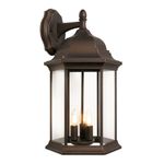 Litecraft Hammond Wall Light Traditional Large Outdoor Lantern - Antique Bronze 