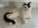 Large Winstanley White and Black Cat Size 7 Yellow Eyes
