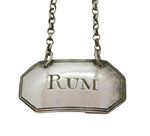 George III Sterling Silver Rum Decanter Label Antique 1802 London