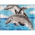 Dolphin Mat Latch Hook Rug Making Kit Beginner Embroidery Carpet Kits Decor Gift