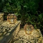 2 Pack Solar Lantern Lights Hanging Outdoor Solar Light for Patio Table Garden