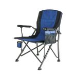 Deluxe Folding Camping Chair With Cup Holder and Side Pocket Holds Up To 150kg